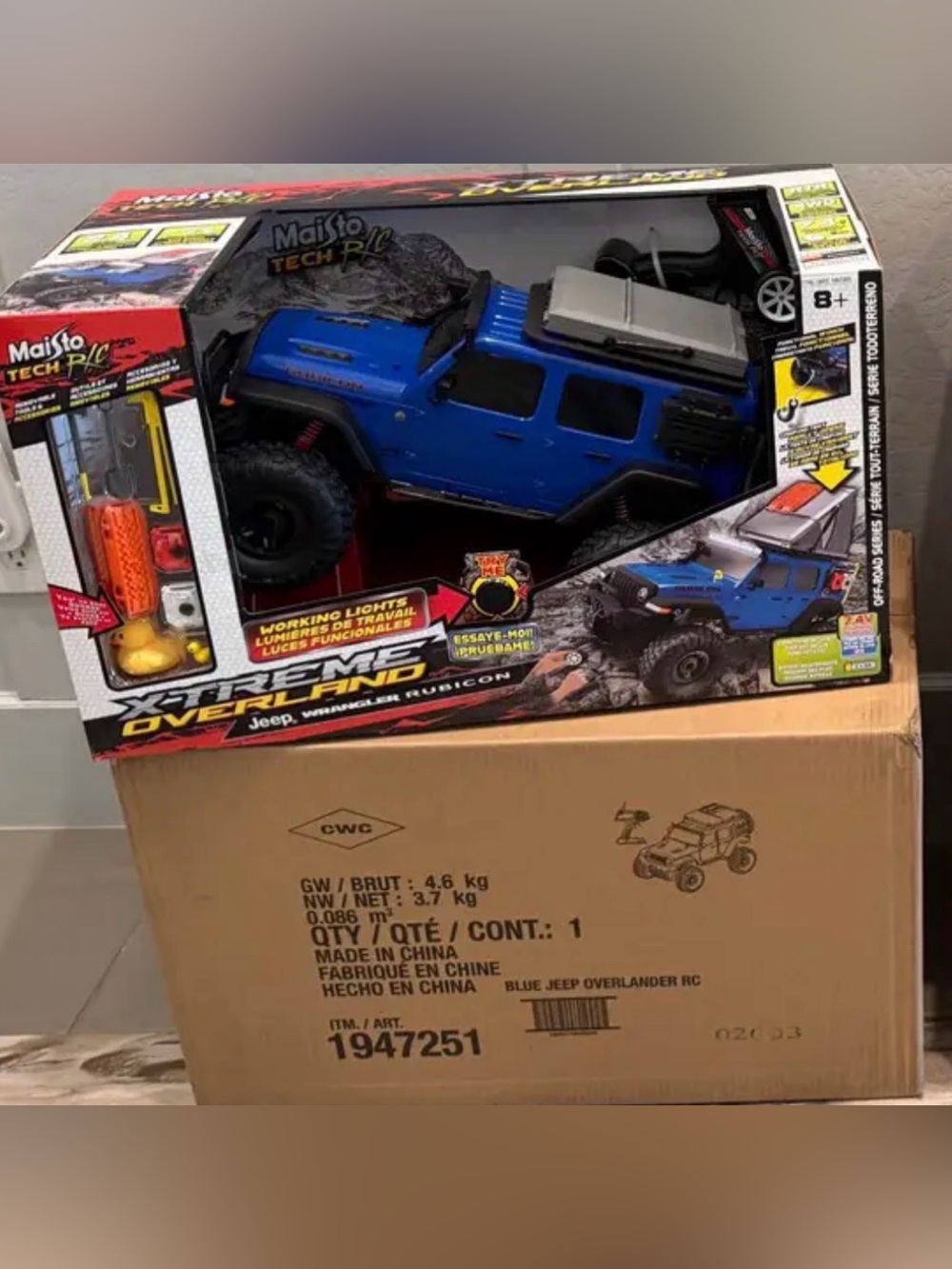 Tech RC Kids Jeep Wrangler Extreme Overland Rubicon - Blue